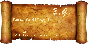 Baum Gyöngyi névjegykártya
